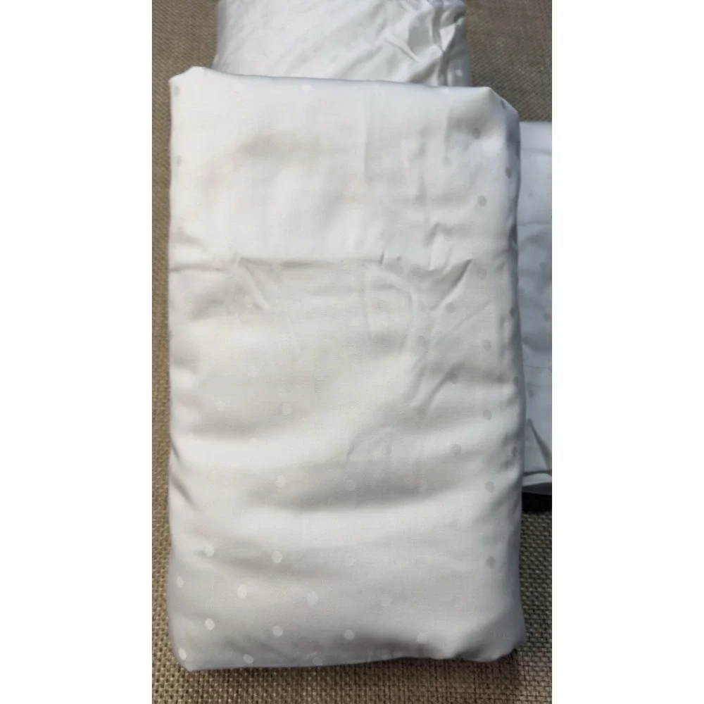 KATE SPADE Larabee Dot Sheet Set QUEEN White 4pc Flat Fitted 2 Pillowcases